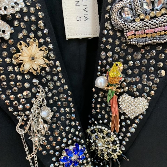 Alice + Olivia Elna Crystal-Embellished Long Blazer - Picture 10 of 10